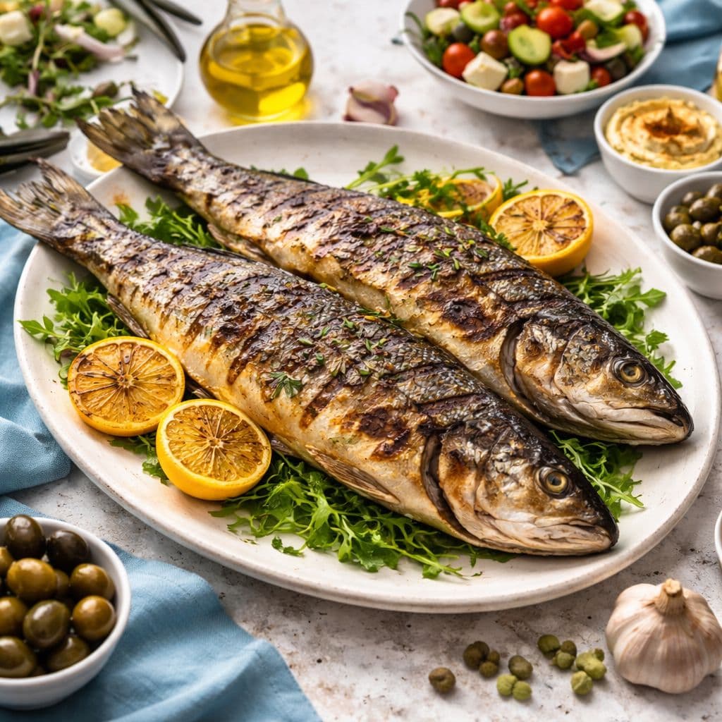 Sea bass from the grill